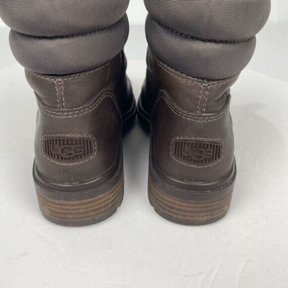UGG Harrison Lace Thunder Cloud Leather Women’s Size 6 Waterproof Boots 1120777 - Picture 7 of 12